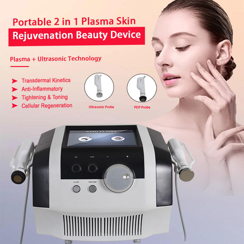 Non-ablative Plasma Skin Revitalization Collagen Rebuilding Acne Bacteria Destroying + Ultrasound Skin Tightening Redness Remove Pore Clean 2 in 1 Dev