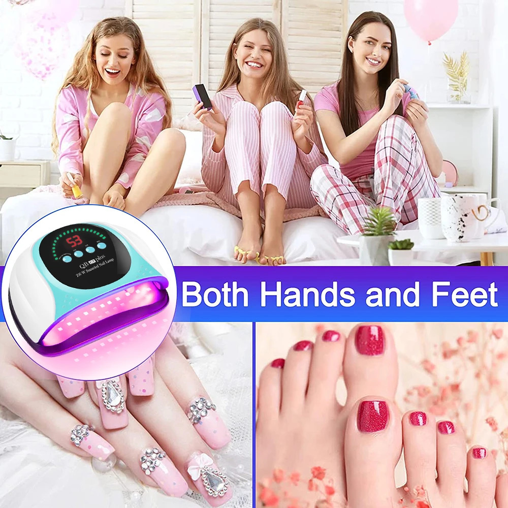 Nail Dryers 256W UV LED Red Light Nail Lamp for Gel Nail Polish With 57 Lamp Beads Auto Sensor and 4 Timers Professional LED Nail Dryer 231020