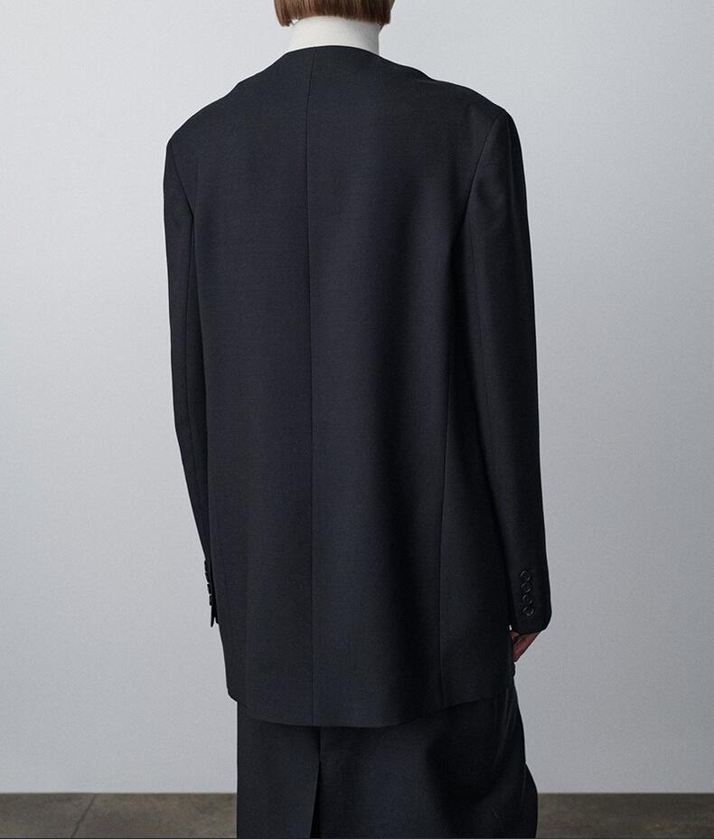 Th * row Wool Blended Classic Top 2023 Spring and Autumn New Mohair Ultra Simple Fashion Fie Suit Coat