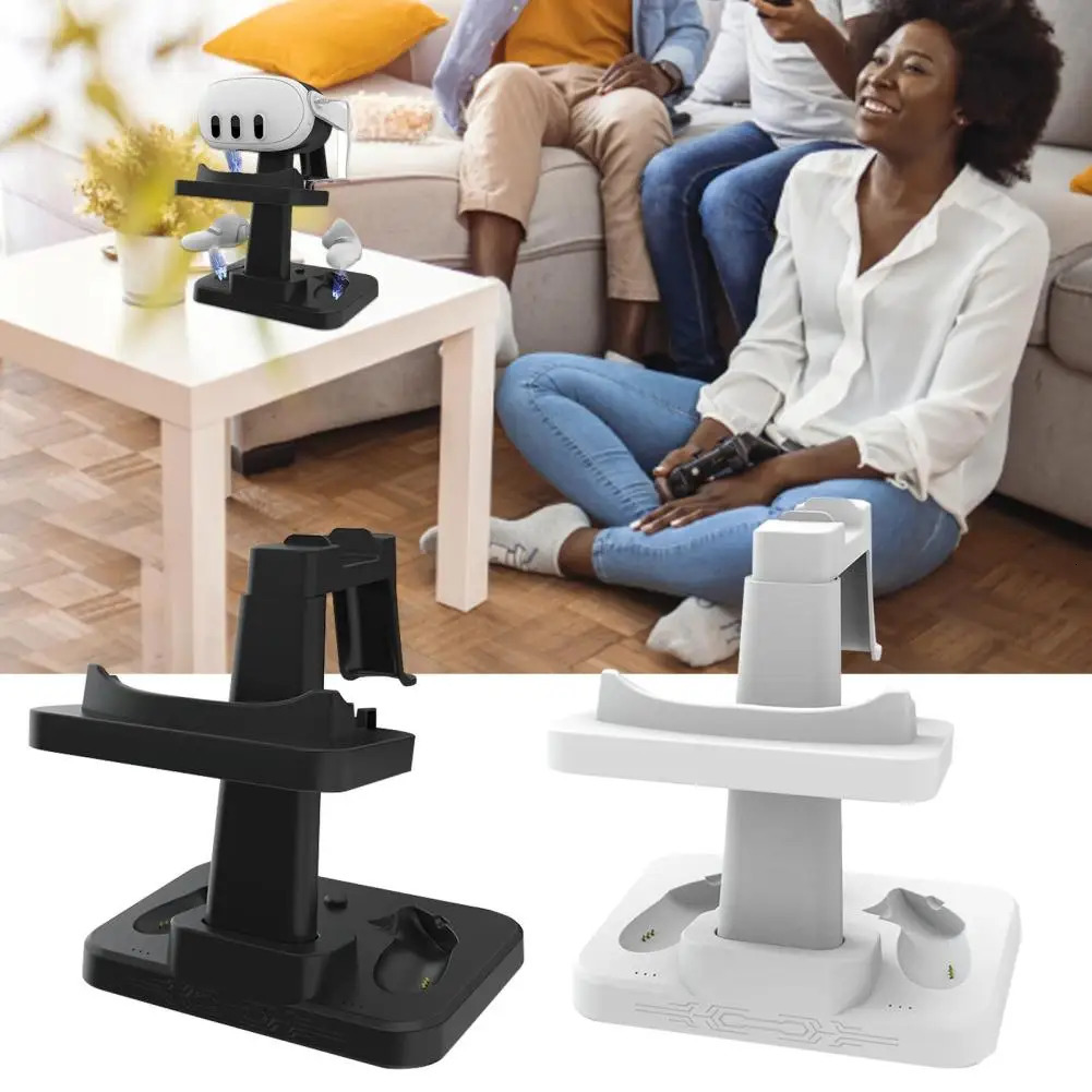 VR AR Accessorise Charging Station Controller VR Display Stand With LED Indicator Cable Compatible For Meta Quest 3 231019