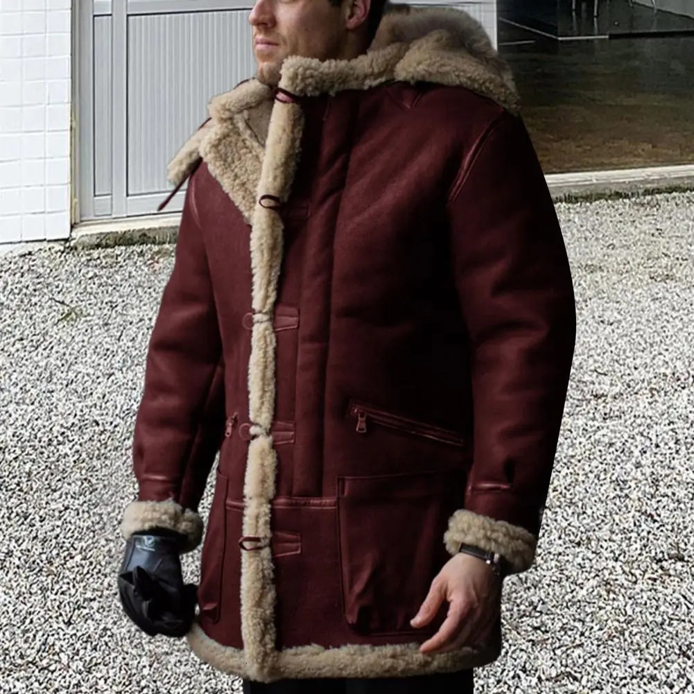 Men's Leather Faux Men Autumn Winter Thicken Warm slim fit Hooded Jackets Outwear Hip Hop Coat Male Teen Casual Jacket Colorful S5XL 231020
