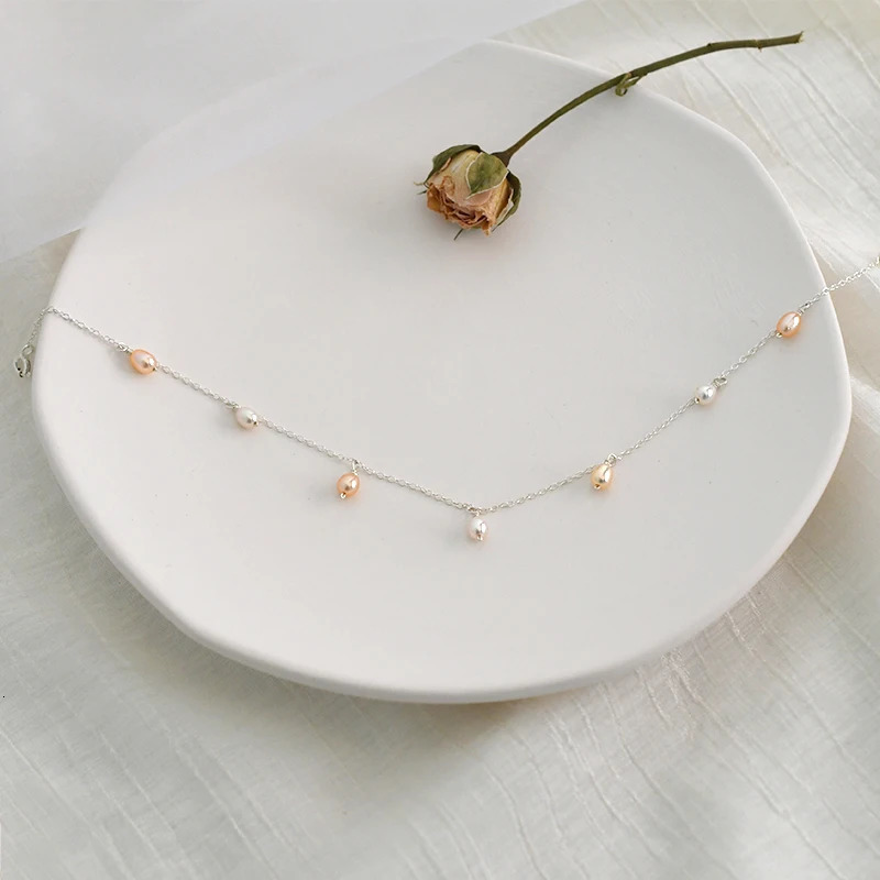 Anklets Designer luxury Anklet Natural Freshwater Pearl for Women Simple Temperamental Beach 925 silver Festival gift