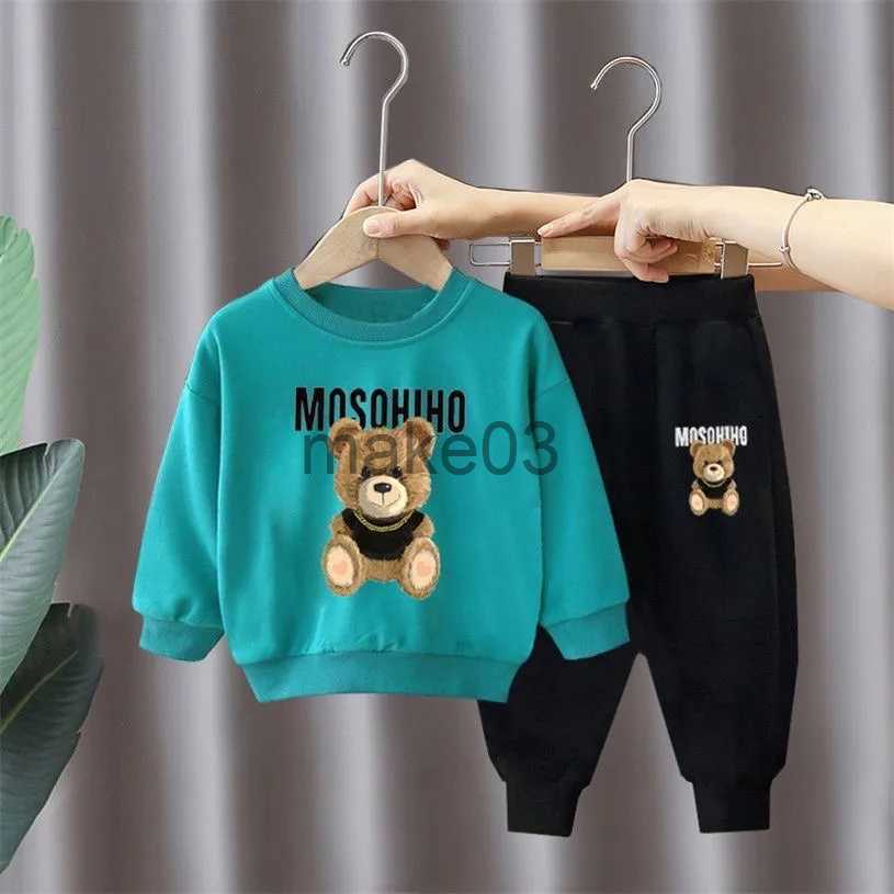Clothing Sets Children Sweatshirt Bear Sets Boys Girls Baby Girls Clothes Fashion Kids Sports Clothing Suits Outfits 2pcs Cotton Toddler Pants J231020