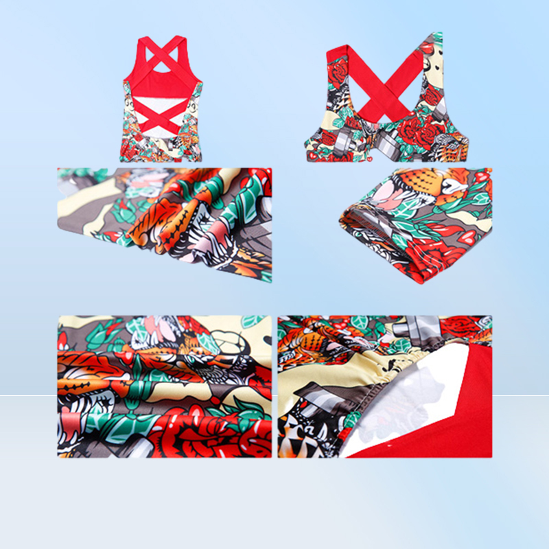 CrazyFit One Piece Sexy Sport Suit Women Padded Floral Print Yoga Workout Clothes Running Set Jogging Gym Clothing Jumpsuit