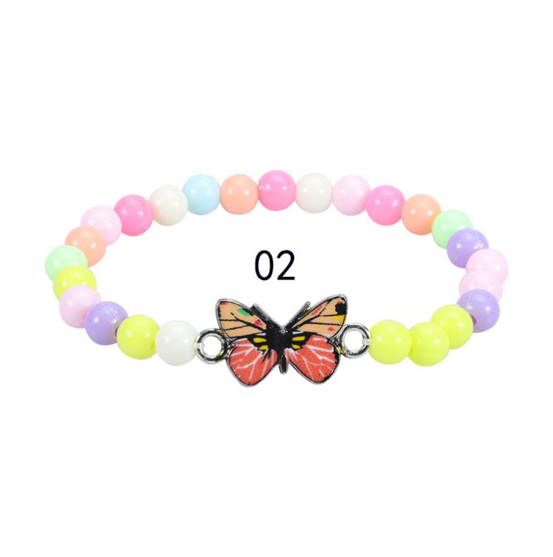 Girl Butterfly Beads Bracelet Friendship Jewelry Kids Party Favor Adjustable Lucky Wristband Colorful