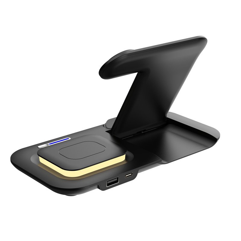 Multifunctional 5-in-1 night light wireless fast charger Desktop folding mobile phone stand wireless charger