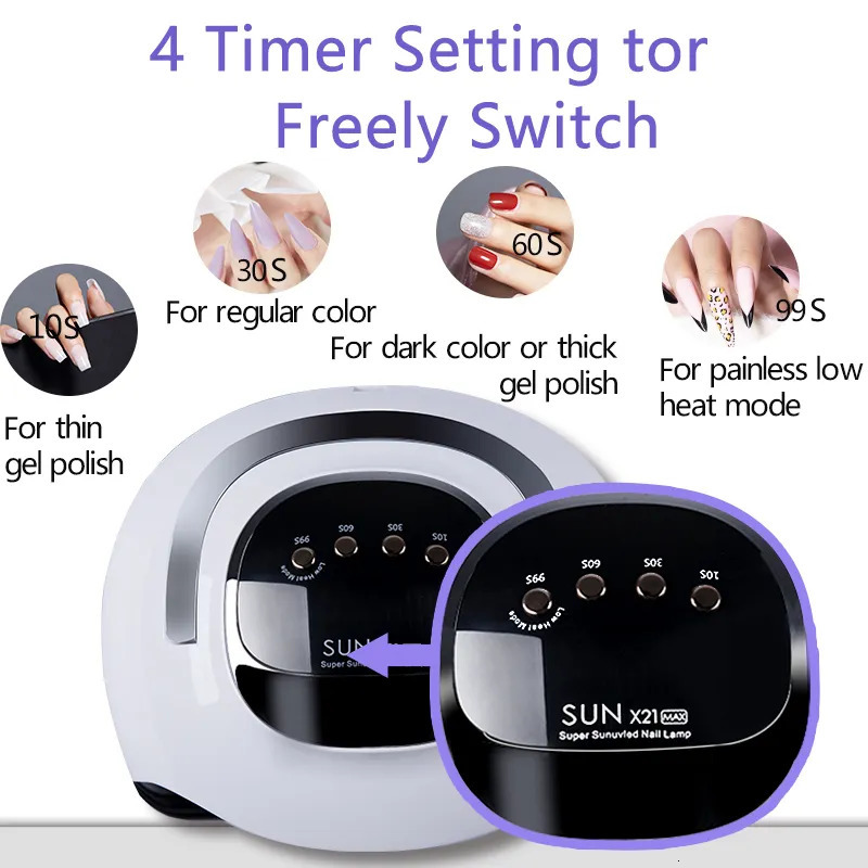 Nail Dryers 320W UV LED Nail Lamp 72LEDS Professional Gel Polish Drying Lamp with Automatic Sensing 4 Timer Nail Dryer Manicure Salon Tools 231020