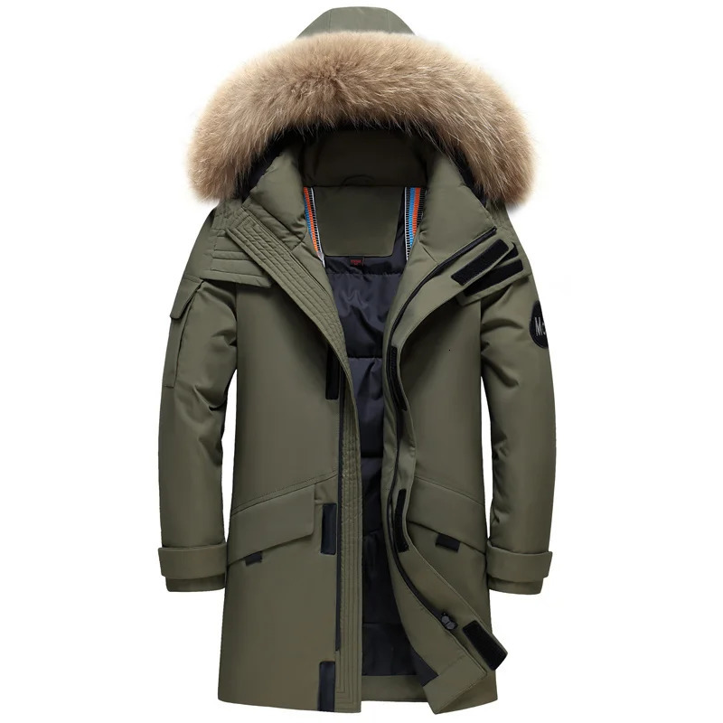 Men's Vests Down Jacket Men With Fur Collar Hooded Warm Winter Coat Women 90 White Duck Long Parka Hight Quality Puffer Man 231020