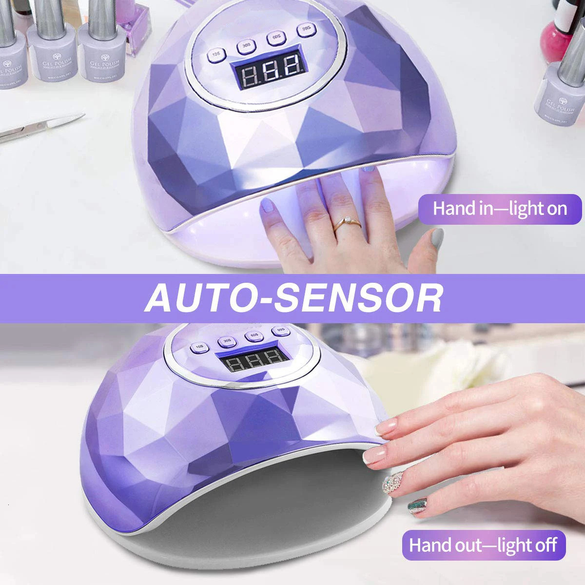 Nail Dryers 2023 UV LED Lamp For Nails Manicure Drying All Gel Polish With 39 LEDs Fast Dryer Timer Smart Sensor 231020