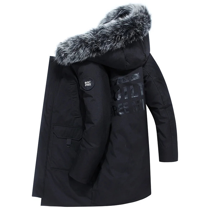 Men's Vests Winter White Duck Down Jacket Men Thicken Warm Puffer Jackets Male Casual Hooded Coat Fur Collar MidLength Windbreaker 231020