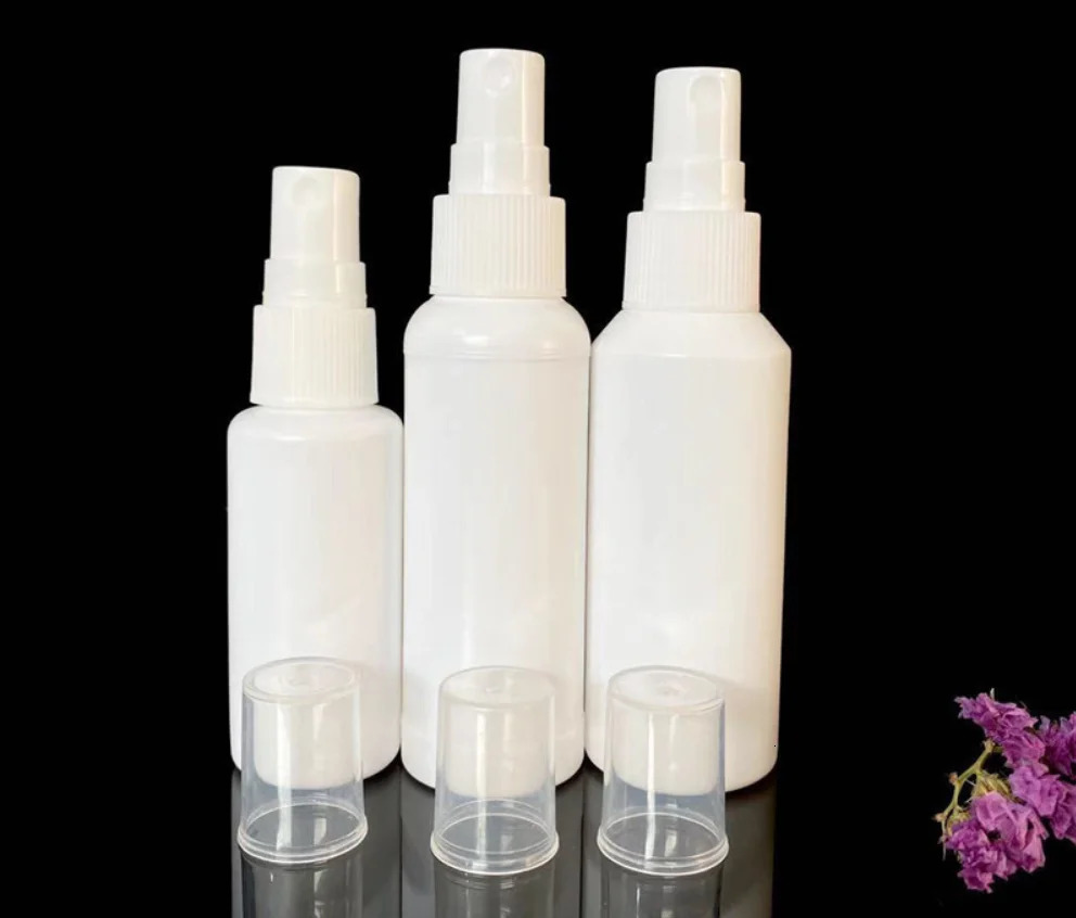 Perfume Bottle 100PCS/LOT White Spray Bottle 10ml 20ml 30ml 50ml 60ml 100ml Empty Perfume Vial Refillable Mist Pump Atomizer Travel Accessories 231020