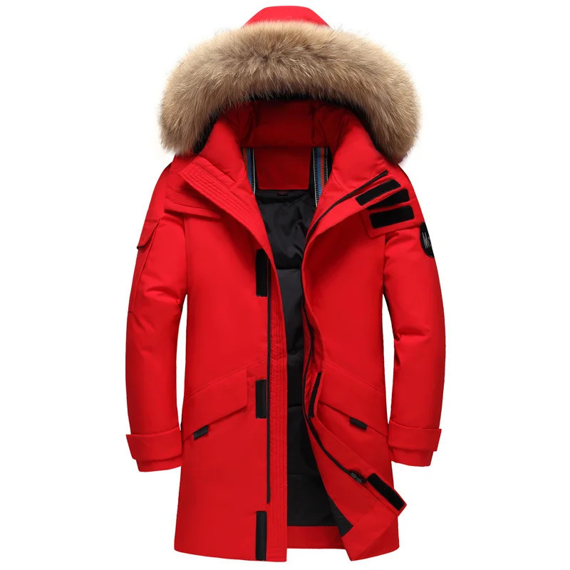 Men's Vests Down Jacket Men With Fur Collar Hooded Warm Winter Coat Women 90 White Duck Long Parka Hight Quality Puffer Man 231020