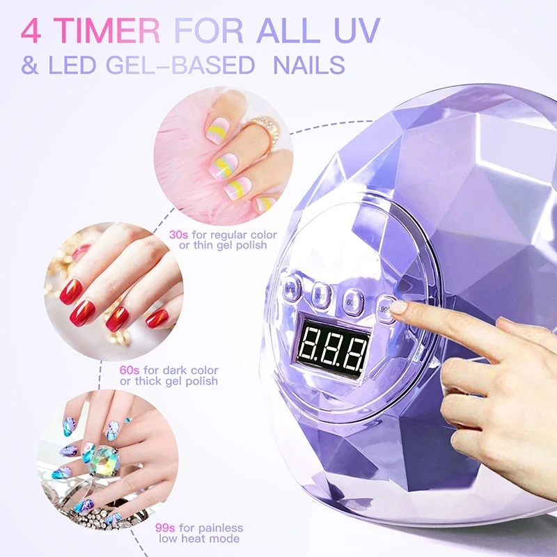 Nail Dryers 2023 UV LED Lamp For Nails Manicure Drying All Gel Polish With 39 LEDs Fast Dryer Timer Smart Sensor 231020
