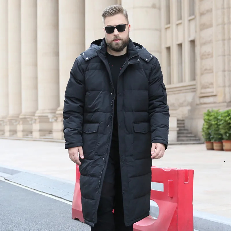 Men's Vests Long Winter White Down Jacket Men 2023 86 Black Cargo Thick Coat Hooded Warm Male Plus Size 6XL 7XL 8X 9XL 10XL Clothing 231020