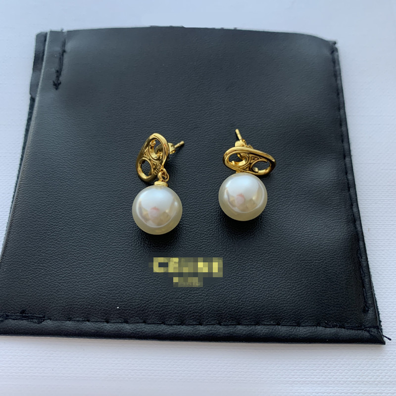 Ear Stud Earrings for Women CELI Gold Plated Earring Brand Designers Letter Exaggerate Classic Pearls Necklace Wedding Party Jewelry