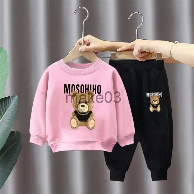 Clothing Sets Children Sweatshirt Bear Sets Boys Girls Baby Girls Clothes Fashion Kids Sports Clothing Suits Outfits 2pcs Cotton Toddler Pants J231020
