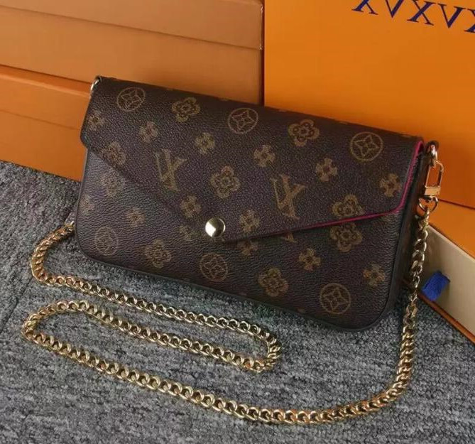 Felicie Bag Genuine Leather Handbags Shoulder handbag Clutch Tote Messenger Shopping Purse with box louise Purse Crossbody Bag