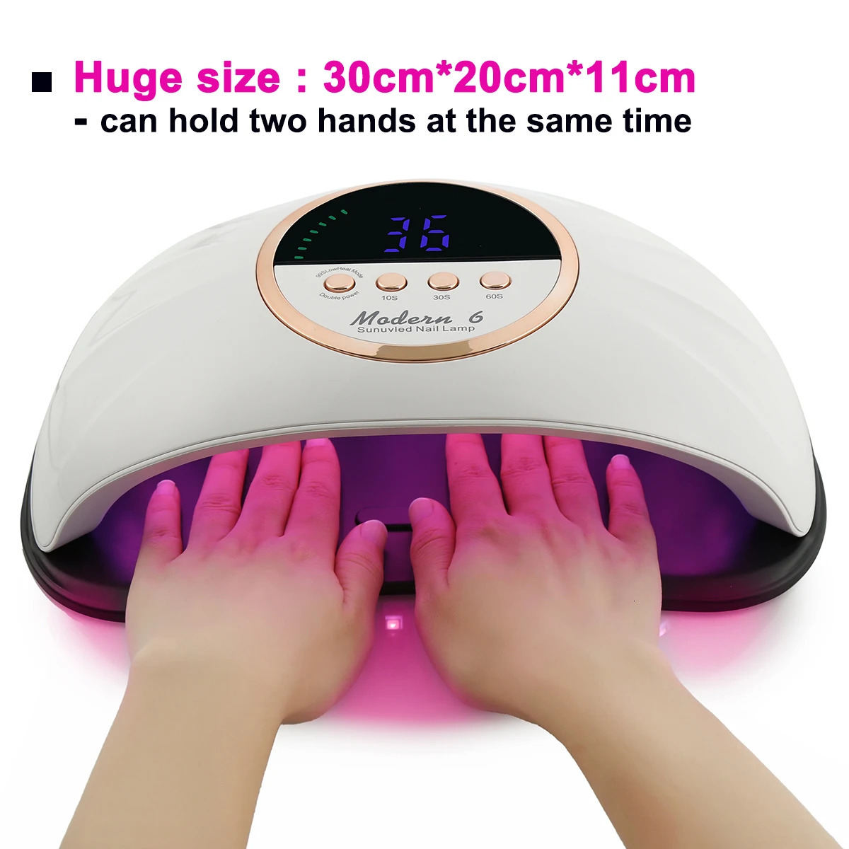 Nail Dryers Large Nail Dryer Doube Hands Use 69 Leds UV Nail Lamps For Gel Polish Curing Manicure Machine High Power Nail Art Equipment 231020