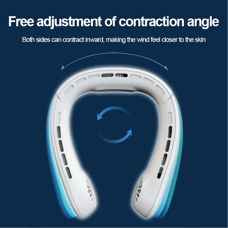New Mini Hanging Neck Fan Portable Air Conditioner USB 5000mah Rechargeable Air Cooler 5 Speed Electric Fan For Outdoor