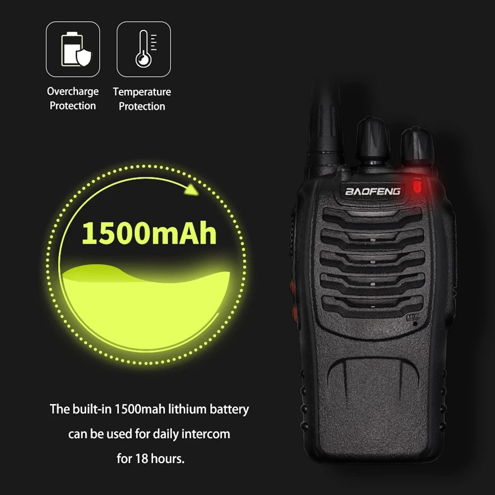 Walkie Talkie 2pcs Baofeng BF 888S 5W 16 Chs 400 470MHz UHF FM Transceiver 6m Two Way Radio Comunicador For Outdoor Hiking 231019