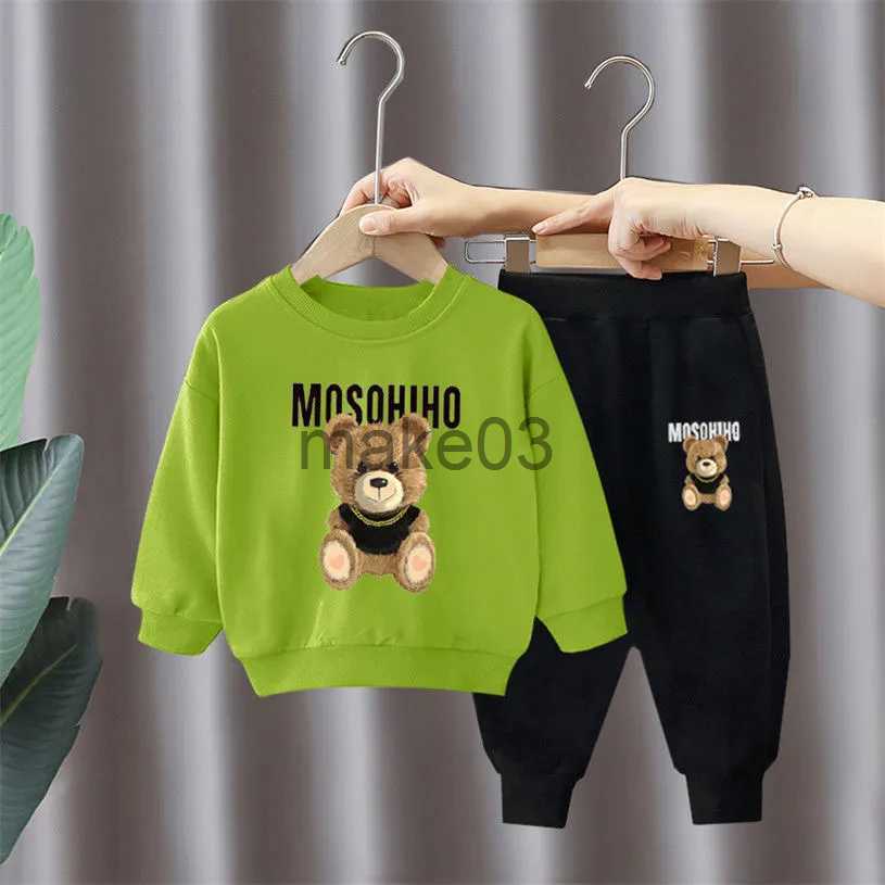 Clothing Sets Children Sweatshirt Bear Sets Boys Girls Baby Girls Clothes Fashion Kids Sports Clothing Suits Outfits 2pcs Cotton Toddler Pants J231020