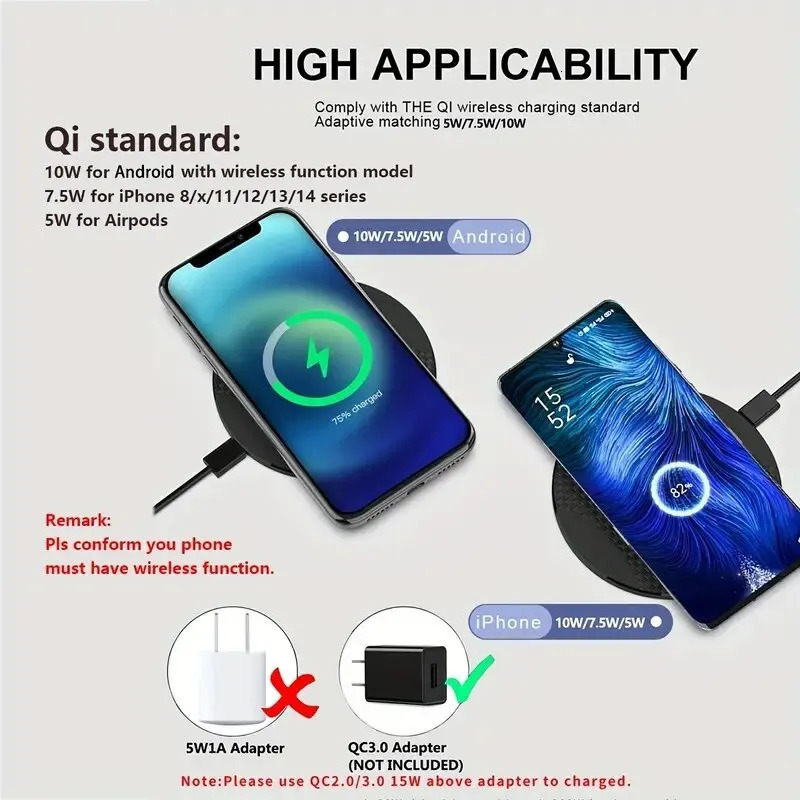 Cell Phone Mounts Holders 10W Wireless Charger Pad Stand Desktop Ultra thin Mobile Fast Charging Dock Station For 231019
