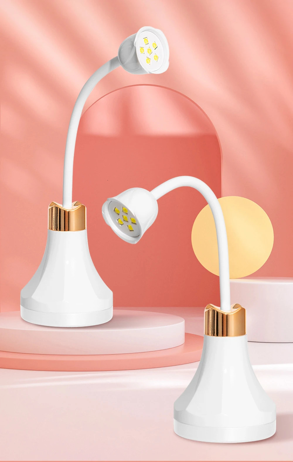 Nail Dryers 18W Mini Nail Dryer UV LED Lamp Foldable Rechargable 360° Rotation Arm Quick Gel Nail Light for DIY Home Salon Manicuris 231020