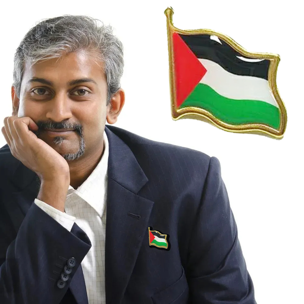 50Pcs Palestine Flag Pin Brooch Country Palestine National Emblem Flag Badge Lapel Pins Metal Flag Brooch Badges Decorations