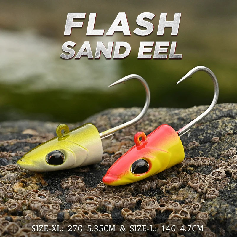 Baits Lures BLUX FLASH SAND EEL 14G27G Soft Fishing Lure Tail Jig Head Hook Minnow Artificial Bait Saltwater Sea Bass Swimbait Tackle Gear 231020