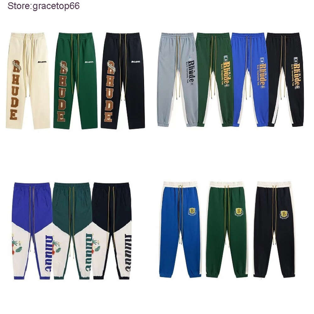 Men's Pants Designer Pants Rhude Cargo Sweatpants for Male and Women Casual Fitness Workout New Style Trousers