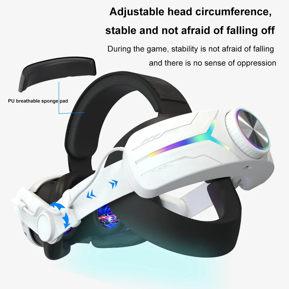 VR AR Accessorise VR Head Strap Comfortable Sponge Headwear Charging Headset With Built In 8000mAh Batteries For Meta Quest 3 Accessories 231019