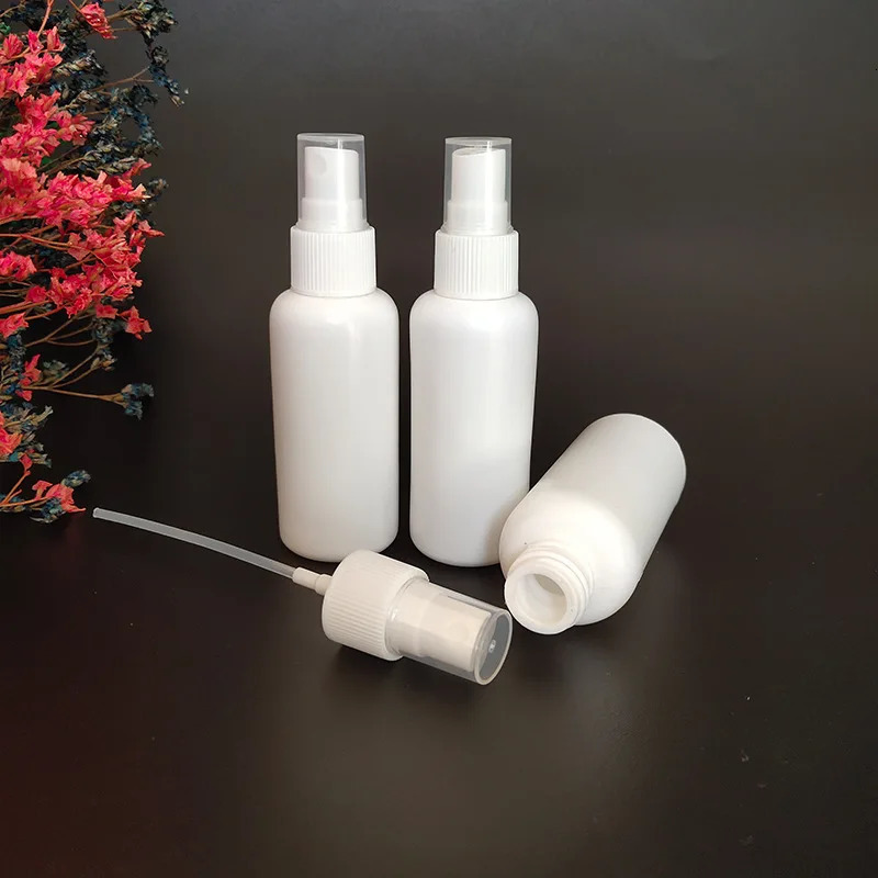 Perfume Bottle 100PCS/LOT White Spray Bottle 10ml 20ml 30ml 50ml 60ml 100ml Empty Perfume Vial Refillable Mist Pump Atomizer Travel Accessories 231020