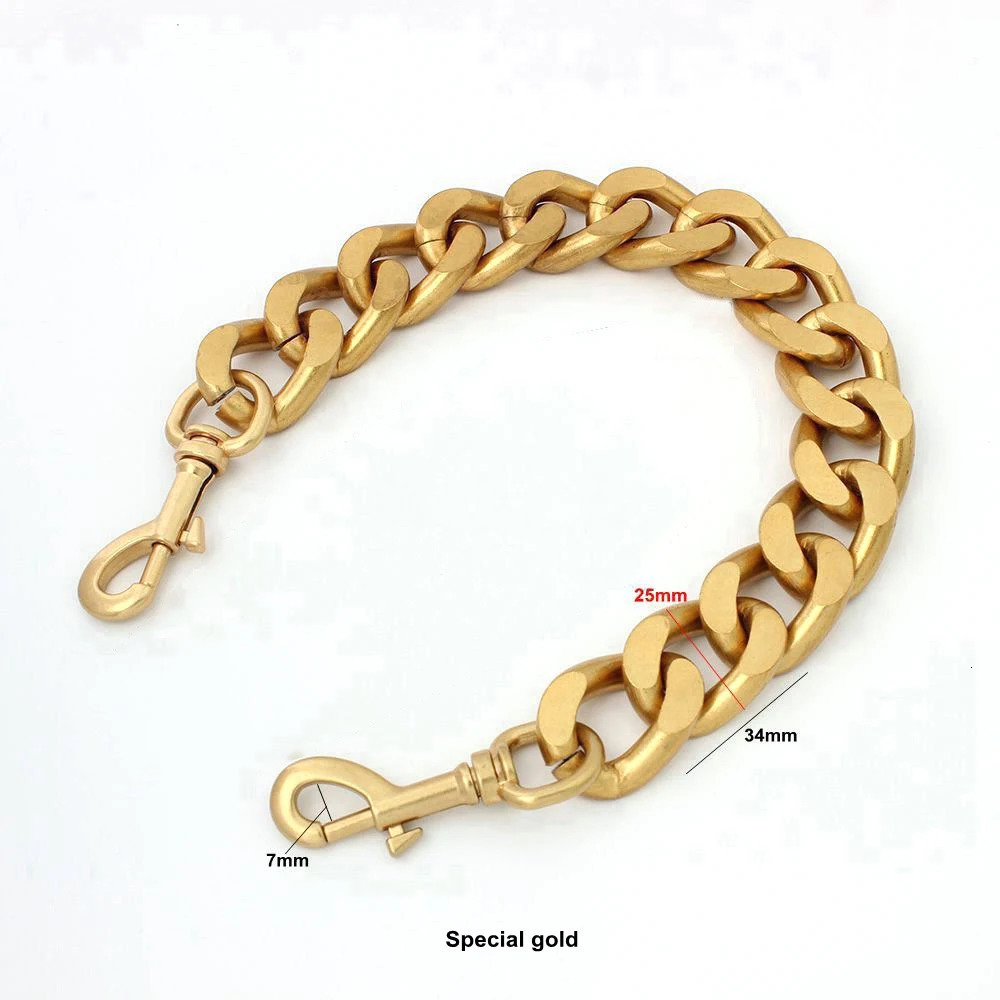 Bag Parts Accessories DIY Heavy Chunky Alloy Metal Purse Handle Bag Chains Charms Straps Replacement Handbag Accessories Decoration Gold 231020