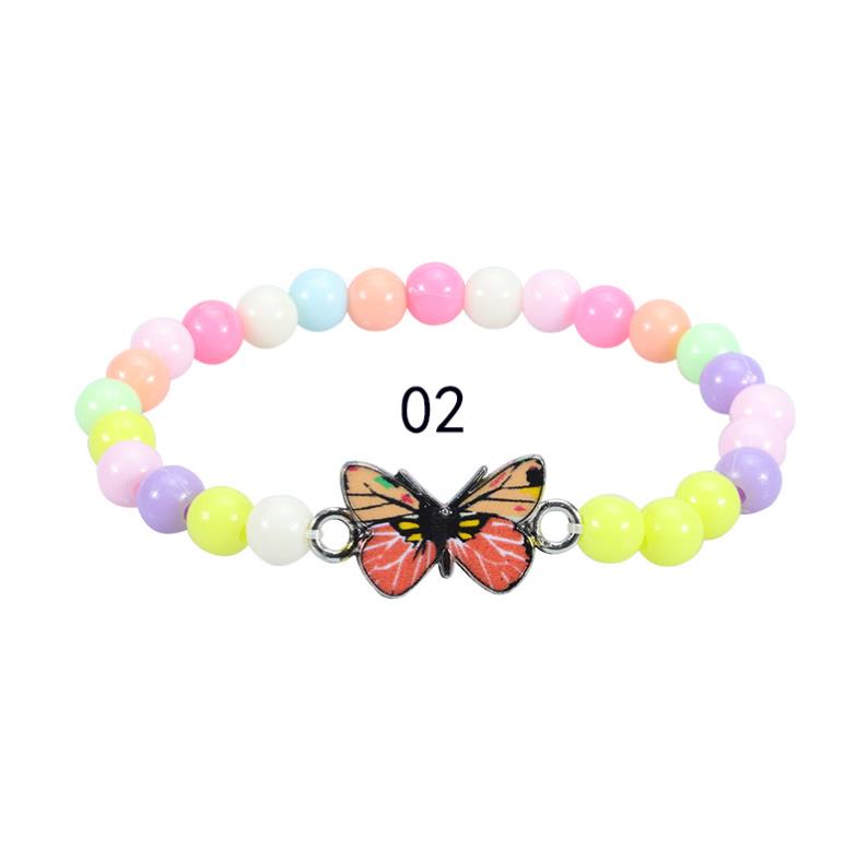 Girl Butterfly Beads Bracelet Friendship Jewelry Kids Party Favor Adjustable Lucky Wristband Colorful