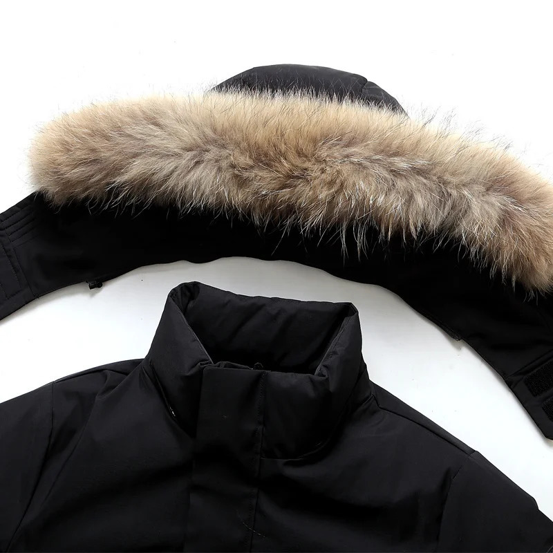 Men's Vests Down Jacket Men With Fur Collar Hooded Warm Winter Coat Women 90 White Duck Long Parka Hight Quality Puffer Man 231020