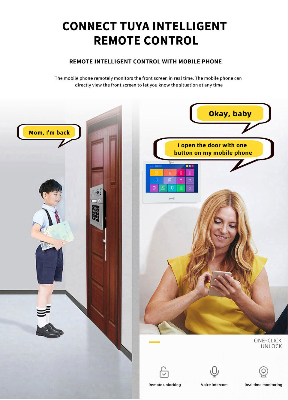 smart home 10 inch wired video door phone intercom system video doorbell ir night vision dualway intercom for home apartment security