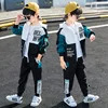 Clothing Sets autumn Child Tracksuit Hooded Clothes Boys Sport Suit for Teen Kids Cotton Casual Child zipper Hoodies striped Pants 5-12 year 231020