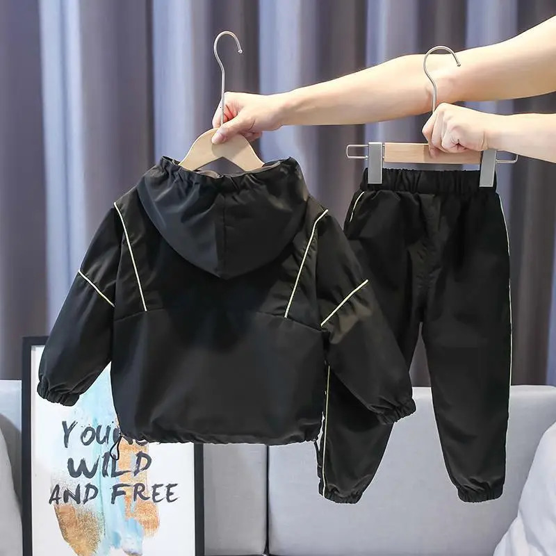 Clothing Sets Spring Summer Toddler and Baby Boys HoodiePant Sets Drawstring Hooded Half Zip Children Outerwear Kids Outfits 1-10 Years 231020