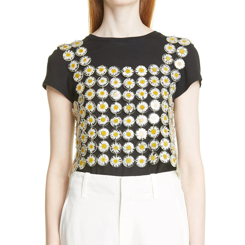 Other Fashion Accessories Fashion Body Chain Jewelry Girls Red Rose Chain Mail Flower Harness Top Women Daisy Chainmail Top 231019