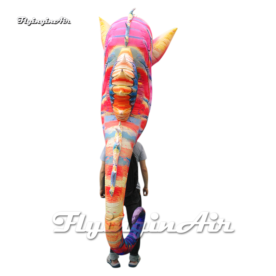 Wonderful Illuminated Walking Inflatable Hippocampus Puppet Parade Sea Animal Balloon Blow Up Seahorse Costume With LED Light For Stage Show