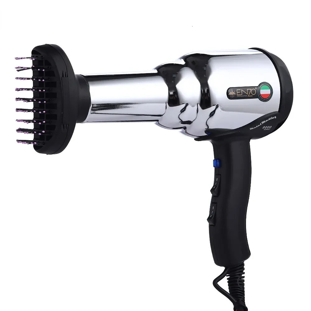 Hair Dryers ENZO 2000W Powerful Dryer Professional Blow Brush AC Motor All Metal Strong Wind with Comb 231020