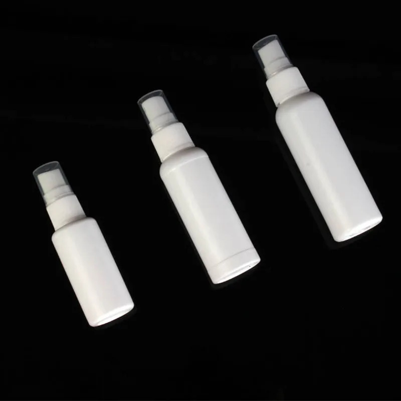 Perfume Bottle 100PCS/LOT White Spray Bottle 10ml 20ml 30ml 50ml 60ml 100ml Empty Perfume Vial Refillable Mist Pump Atomizer Travel Accessories 231020