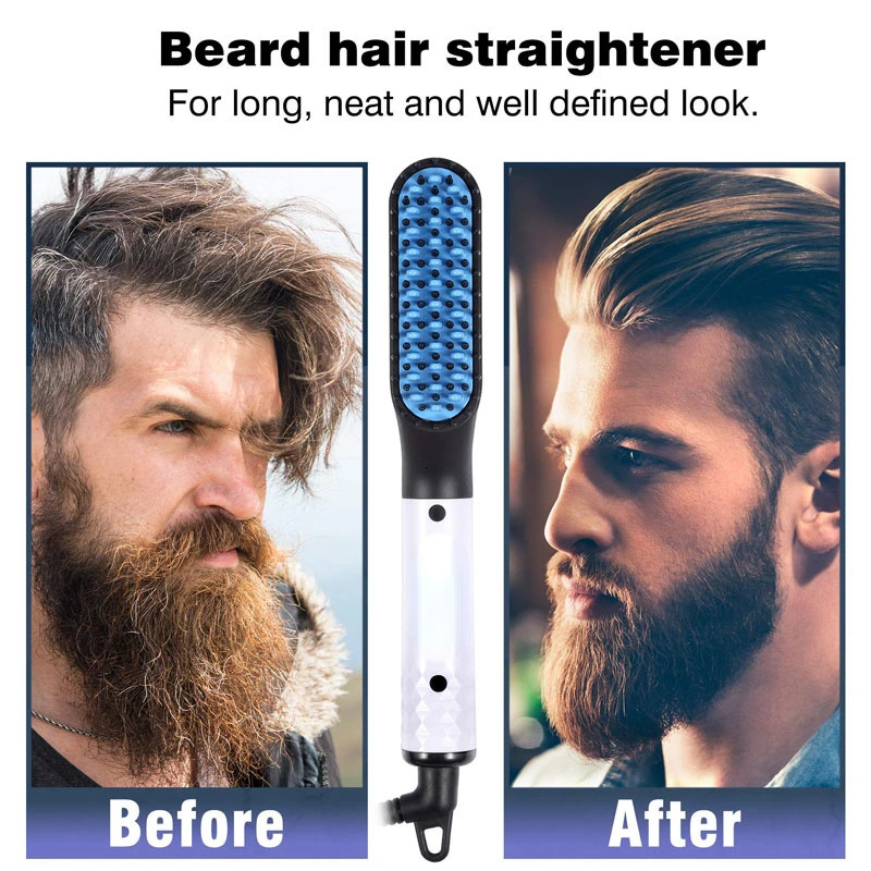 Hair Straighteners Beard Straightener for Men Faster Heated Ionic Technology Straightening Comb Electric Portable Mens Styling Brush 231020