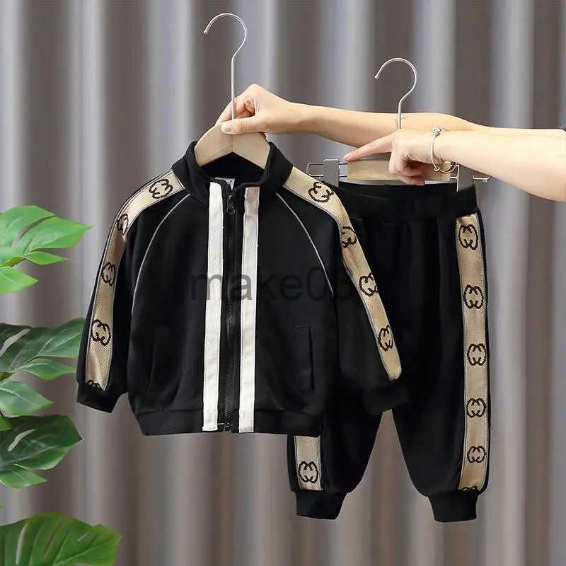 Clothing Sets 2023 Autumn Kids Boys Set Clothes Baby Boys Long Sleeve Zipper Coat+Elastic Sweatpant Sport Clohting Child Tracksuit 2-8 Years J231020