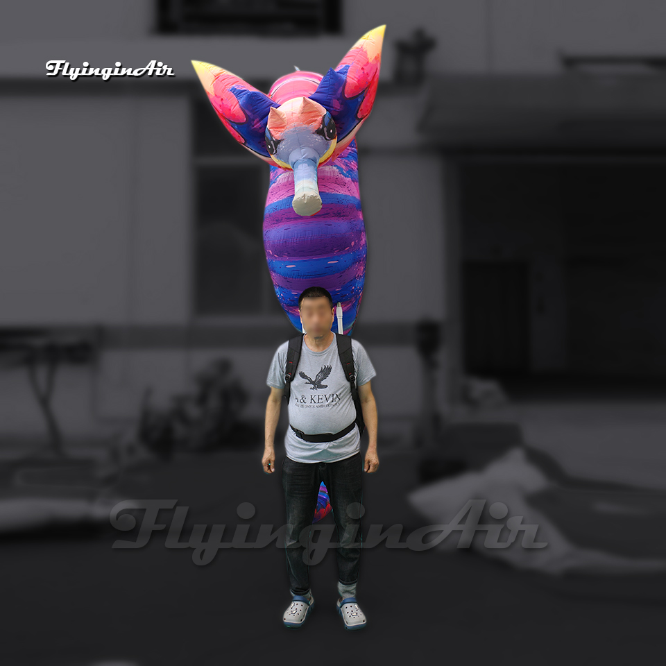 Fantastic Parade Performance Walking Inflatable Seahorse Puppet Carried Sea Animal Model Blow Up Hippocampus Balloon With Light For Event