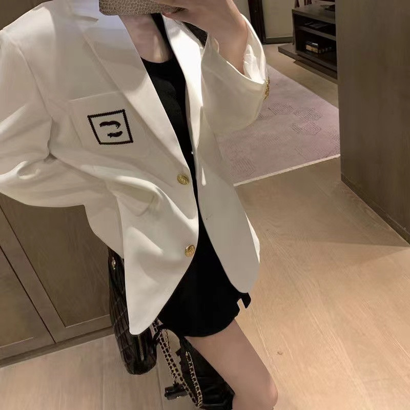 Little tide brand letter suit jacket female 2023 autumn and winter new temperament loose casual suit top