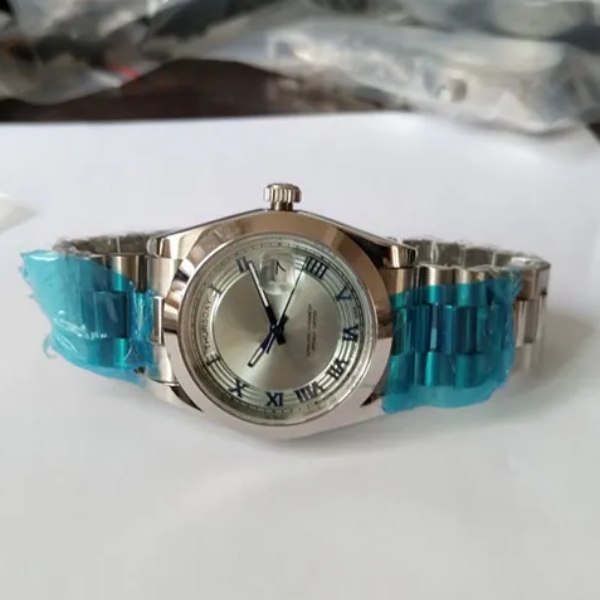 Hot sale luxury watch stainless steel watch for man fashion men's wristwatch silver mechanical watch automatic movement 123