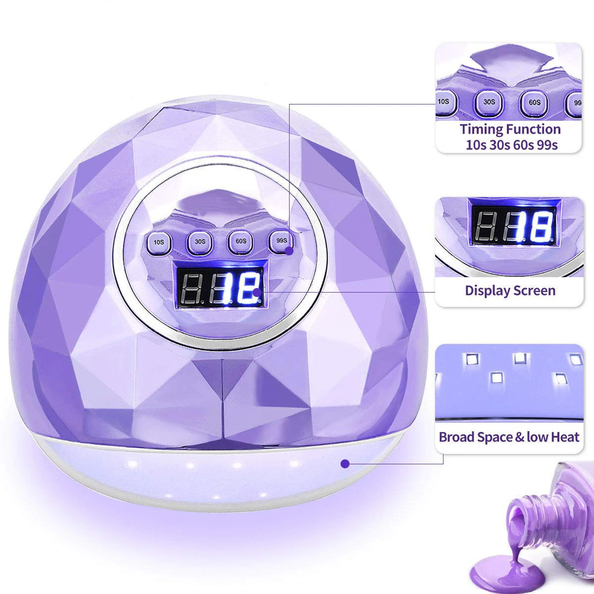 Nail Dryers 2023 UV LED Lamp For Nails Manicure Drying All Gel Polish With 39 LEDs Fast Dryer Timer Smart Sensor 231020