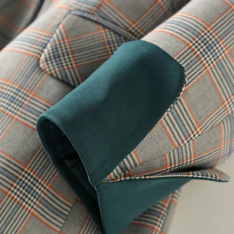 Women's Blazers Fashion Business Interview Plaid Suits Women Work Office Ladies Long Sleeve Spring Casual Blazer 231020