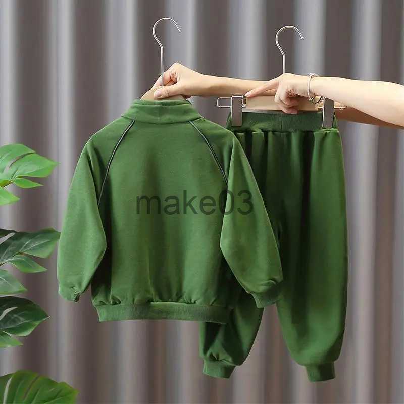 Clothing Sets 2023 Autumn Kids Boys Set Clothes Baby Boys Long Sleeve Zipper Coat+Elastic Sweatpant Sport Clohting Child Tracksuit 2-8 Years J231020